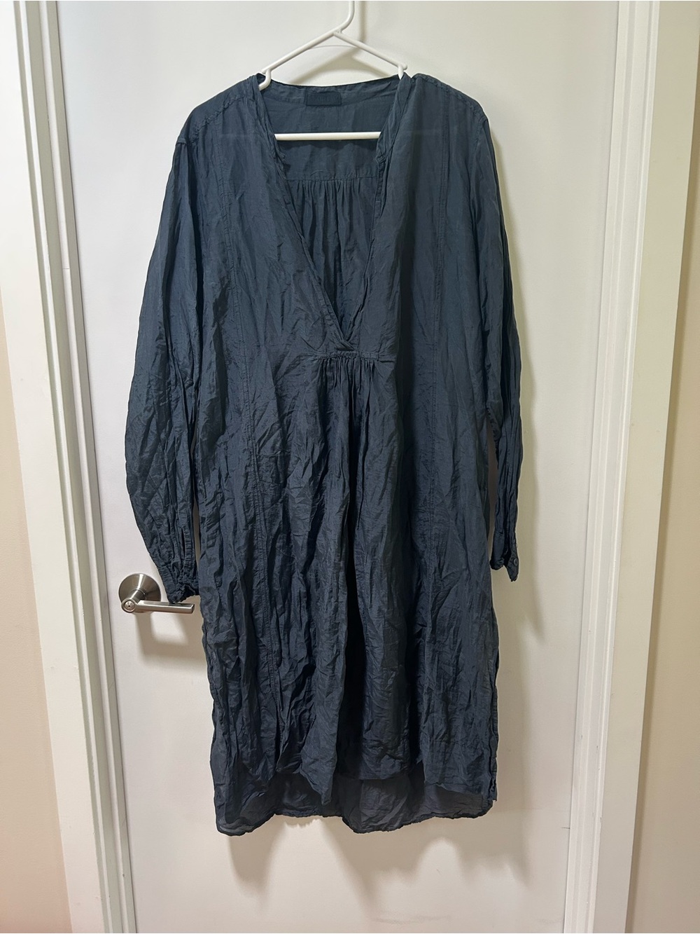 CP Shades Cotton and Silk Blend Tunic Navy Blue Size XL